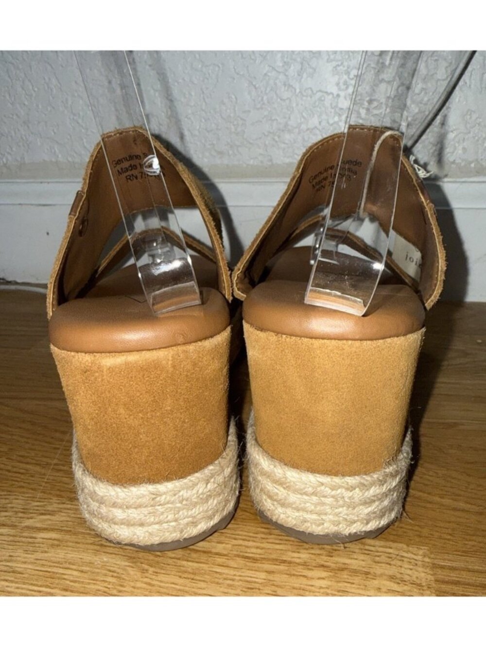 Joie Tan Camel Suede Espadrille Wedge Sandals Platform Slides Size 7.5 NEW - Picture 8 of 8